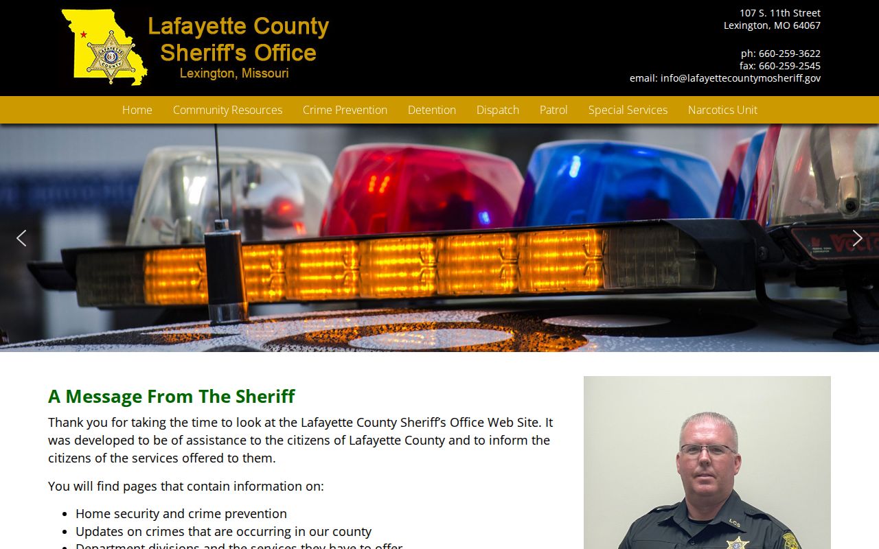 Lafayette County Sheriff's Office official website home page