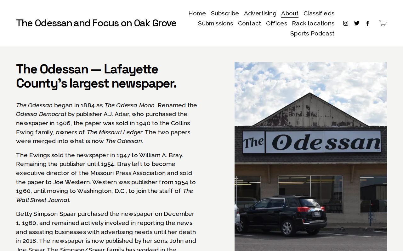 The Odessan source for Lafayette County police blotter context